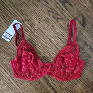 Plunge unpadded mesh bra